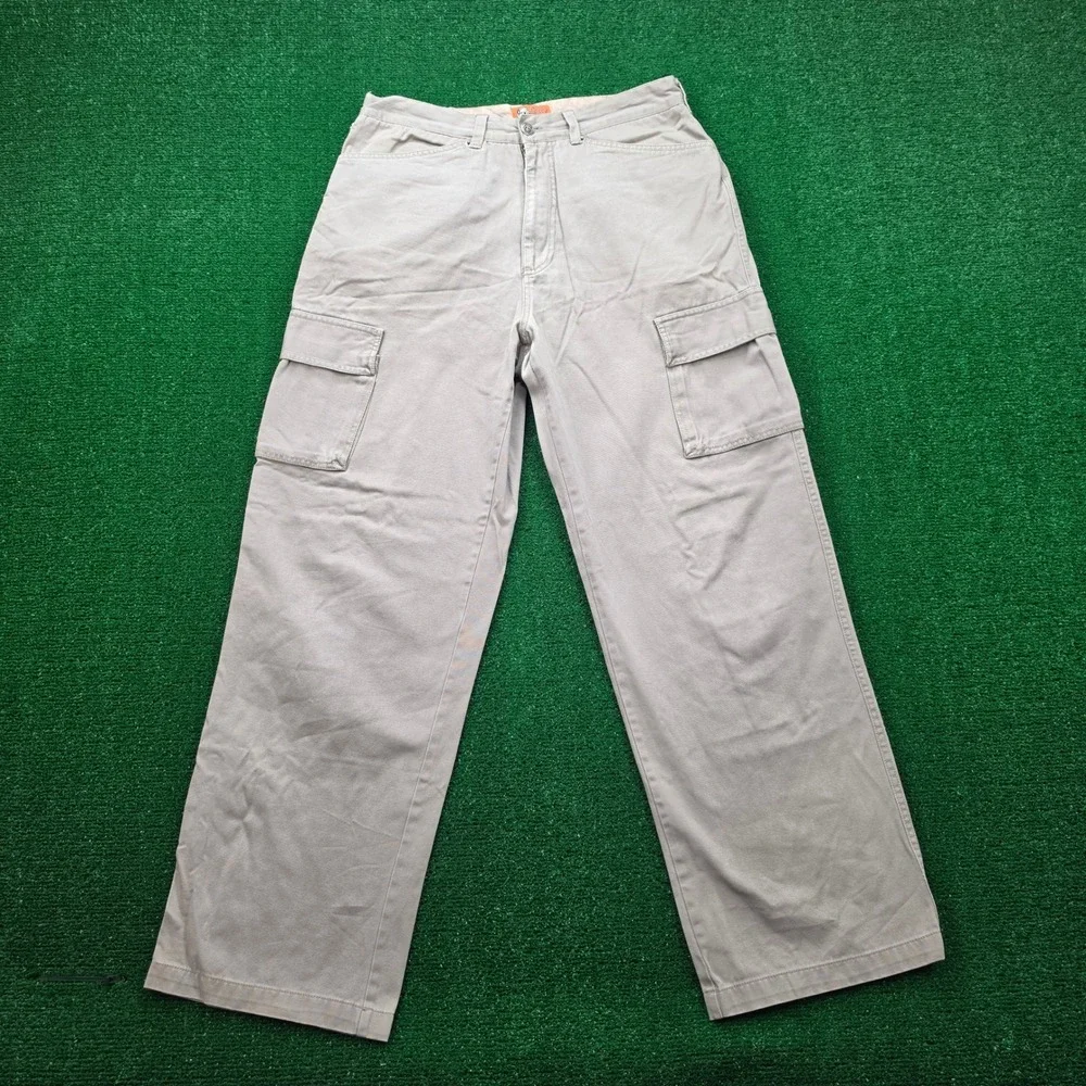 Vintage Bulldog Relaxed Cargo Pants Mens 32x30 Stone Khaki Utility Workwear